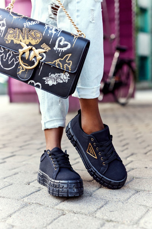 Damskie Tenisówki Na Platformie Czarne Big City Life