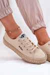Trampki Damskie Z Plecionką Lee Cooper LCW-25-44-3215 Beżowe