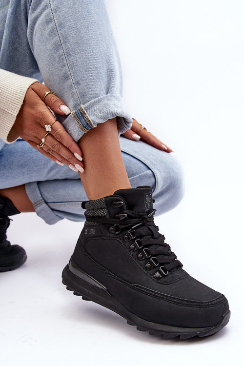 Buty Trekkingowe Trapery Sznurowane Czarne Big Star MM274677