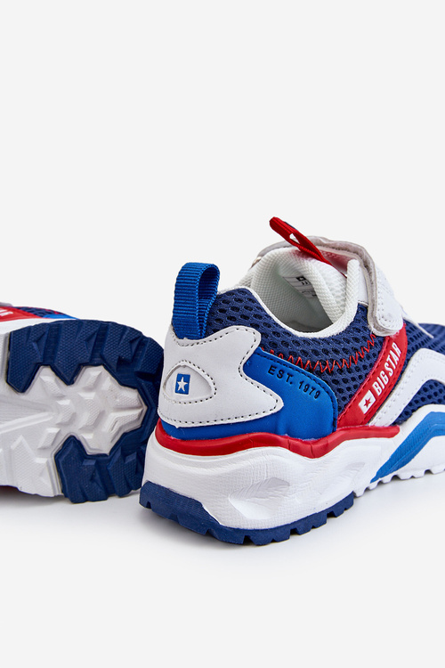 Dziecięce Sportowe Buty Na Rzep Big Star JJ374259 Biało-Granatowe