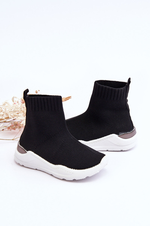 Dziecięce Skarpetkowe Buty Sportowe Czarne Benito