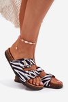 Klapki Damskie Z Klamrami Zebra Oliena