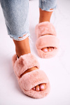 Papcie Damskie na Platformie Futrzane Pomarańczowe Cotton Candy