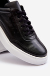 Męskie Buty Sportowe Skórzane Zazoo 1544 Czarne