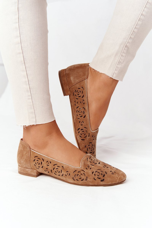 Ażurowe Mokasyny Sergio Leone BL627 Rude