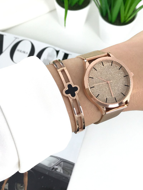 Damski Zegarek Michael John Crux Złoty Brokat