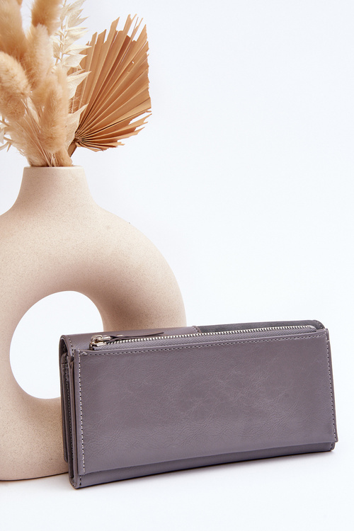 Damski Portfel Zapinany Na Magnes Szary Harmale