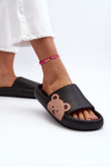 Damskie Lekkie Piankowe Klapki Motyw Misia Czarne Parisso