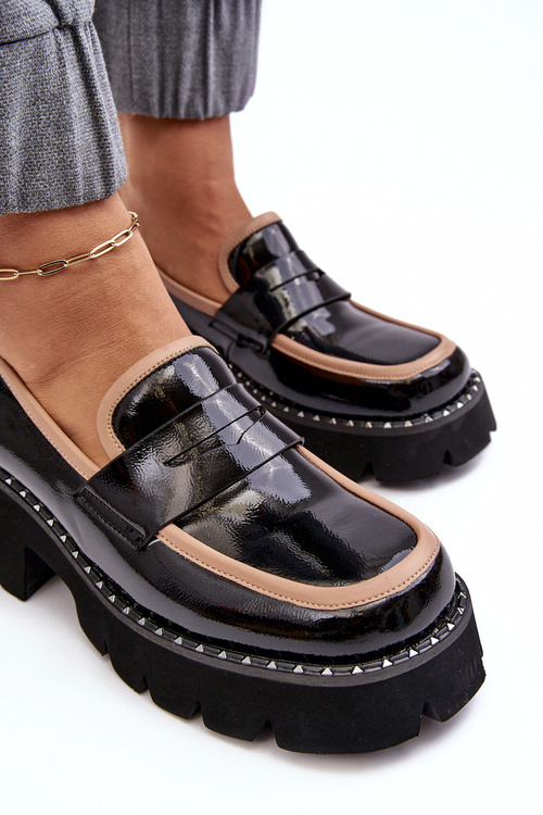 Skórzane Damskie Mokasyny D&A MR870-32 Czarne