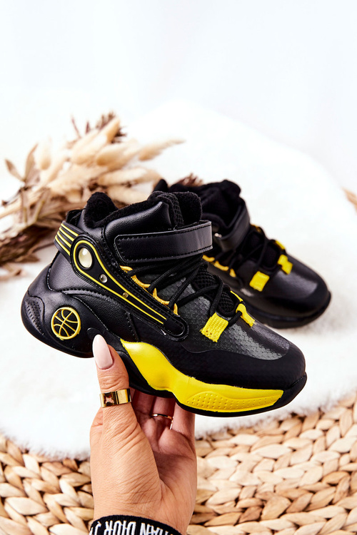 Dziecięce Ocieplane Botki Śniegowce Czarne Herry