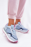 Zamszowe Lekkie Buty Sportowe Damskie Big Star RR274236 HI-POLY SYSTEM Niebieskie