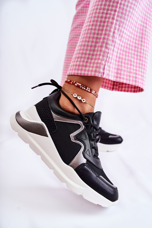 Damskie Modne Sneakersy Czarne Allie