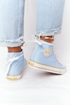 Damskie Wysokie Trampki Big Star HH274449 Niebieskie