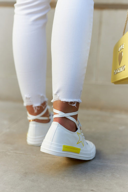 Damskie Niskie Trampki BIG STAR JJ274384 Białe