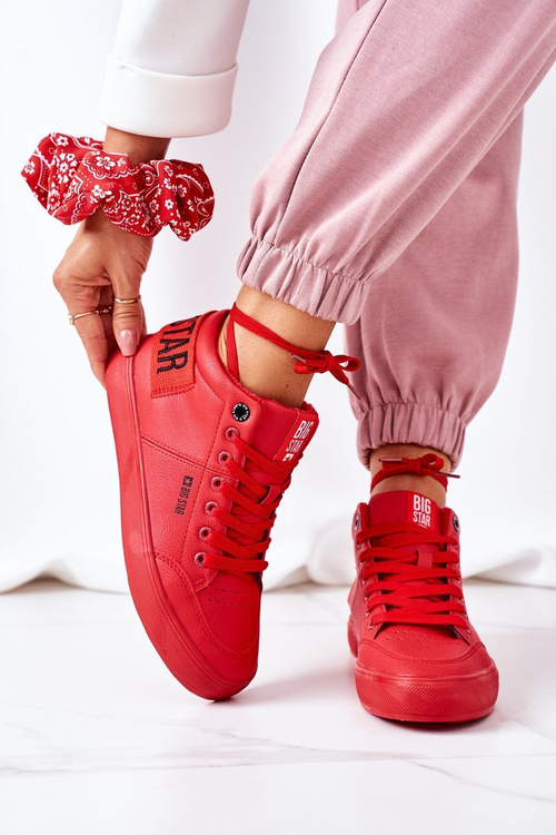 Damskie Ocieplane Sportowe Buty Big Star EE274354 Czerwone