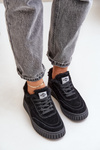 Skórzane Sneakersy Damskie Ocieplane Futerkiem Lee Cooper LCJ-24-01-2973 Czarne