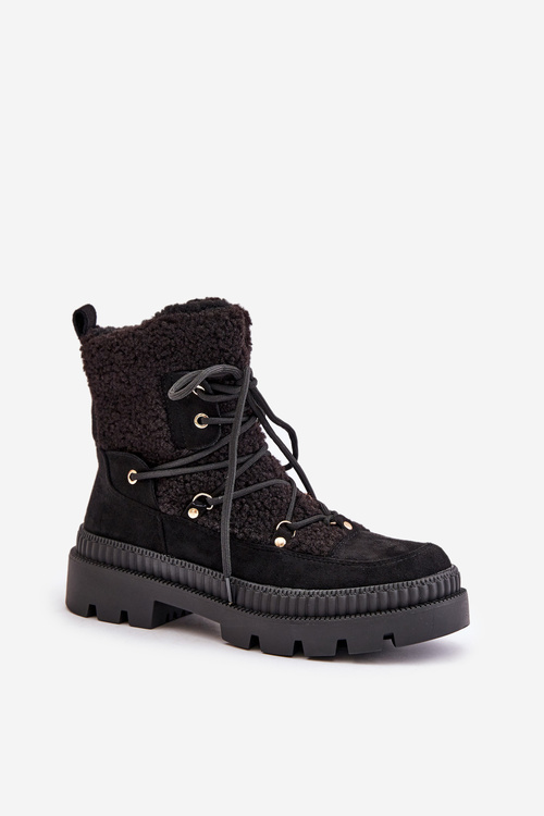 Botki Z Futerkiem Typu Baranek Czarne Merilana