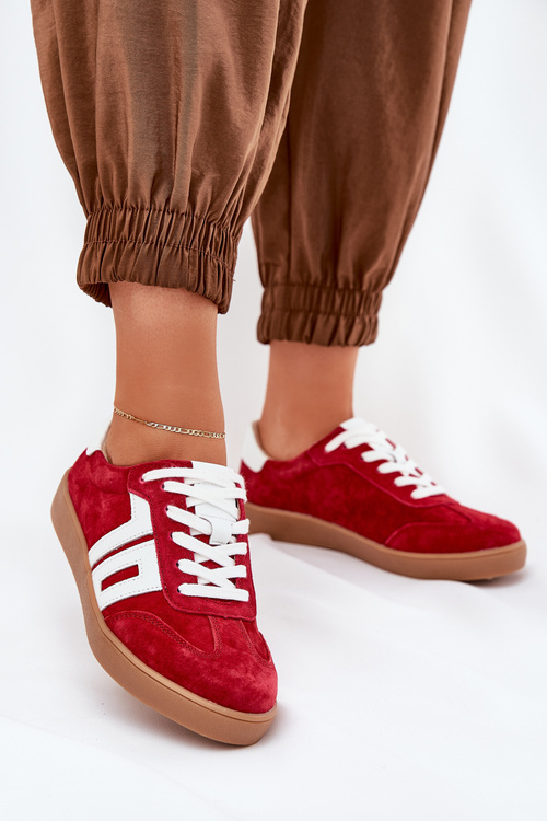Sneakersy Buty Sportowe Zamszowe Vinceza 79517 Czerwone