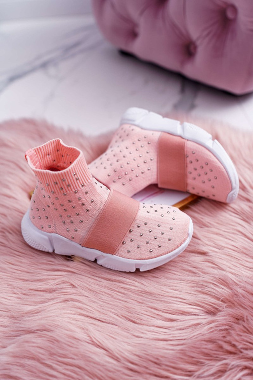 Dziecięce Młodzieżowe Obuwie Sportowe Wsuwane Różowe Delma