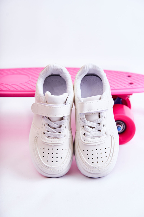 Dziecięce Buty Sportowe Na Rzepy Białe Elike