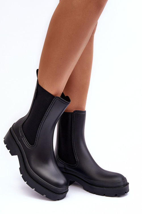 Matowe Kalosze Botki Big Star MM274695 Czarne