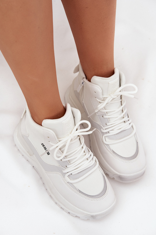 Buty Sportowe Damskie Na Platformie Big Star SS274510 Białe