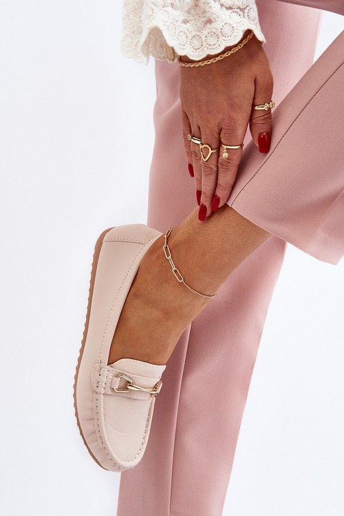 Damskie Klasyczne Mokasyny Z Ozdobą Beżowe Ainslee