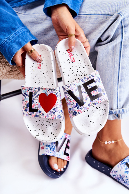 Gumowe Klapki Big Star Love DD274A256 Białe