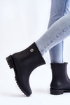 Damskie Klasyczne Wsuwane Kalosze Czarne Floriana