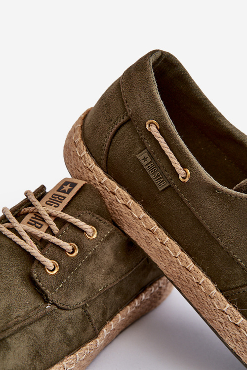 Espadryle Męskie Sznurowane Big Star NN174055 Khaki