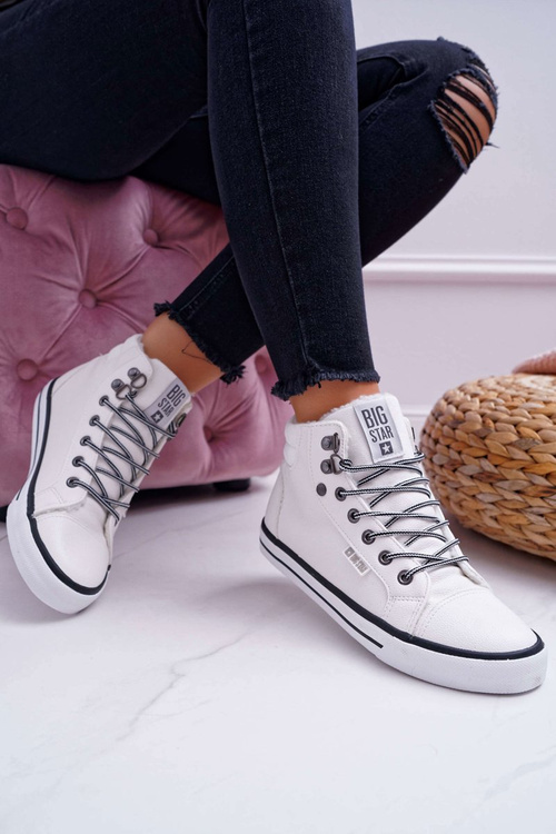 Trampki Damskie Big Star Wysokie Białe Ocieplane EE274411