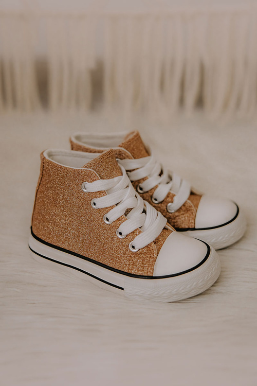 Dziecięce Trampki Wysokie Różowe Złoto Catrina