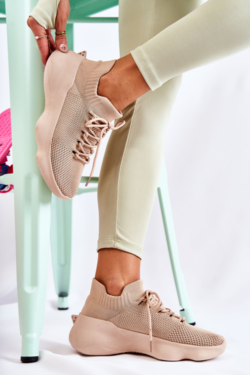 Wsuwane Buty Sportowe Damskie Beżowe Dalmiro