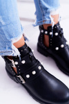 Czarne Botki z Wycięciami Cadenza