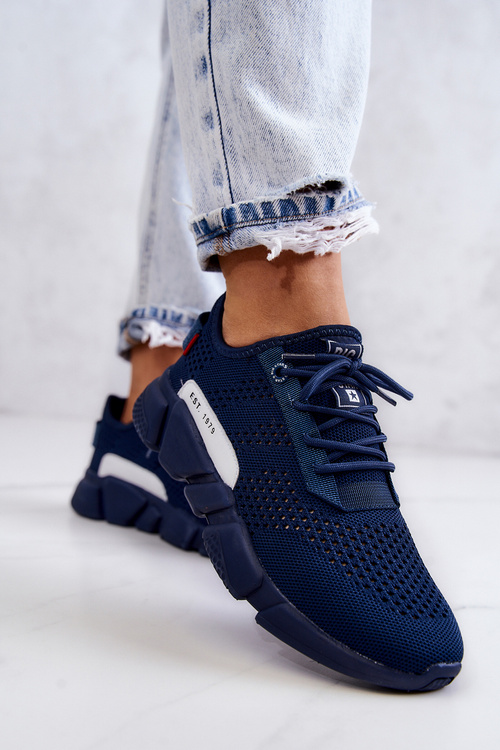 Damskie Buty Sportowe Memory Foam Big Star JJ274274 Granatowe