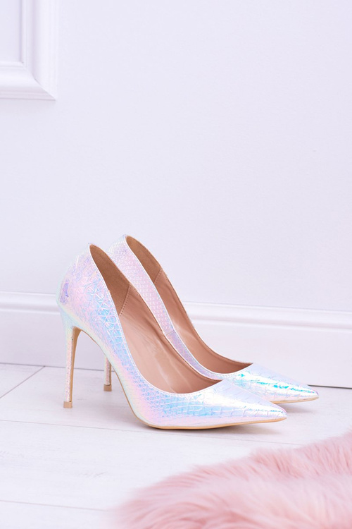 Szpilki damskie Lu Boo W Szpic Różowe Benzynowe Glam