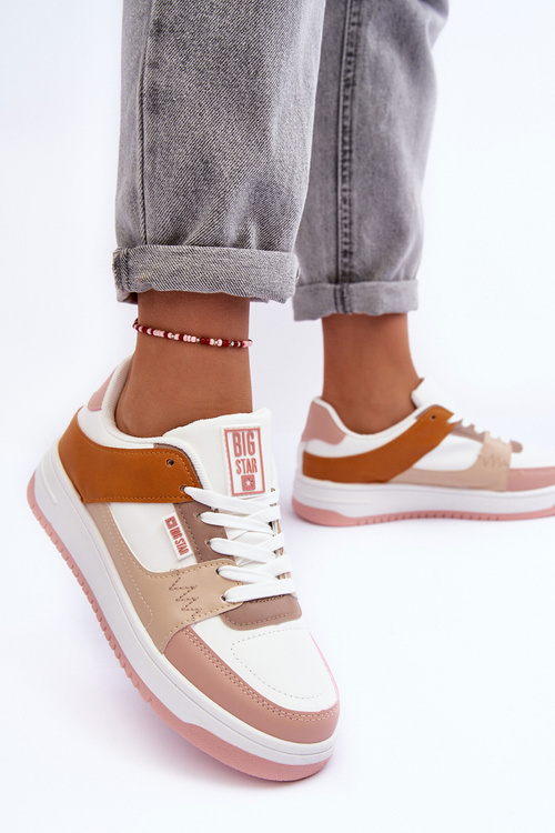 Damskie Buty Sportowe Sneakersy Big Star MM274355 Brązowo-Różowe