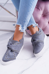 Sneakersy damskie Szare Koturny LU BOO Margo