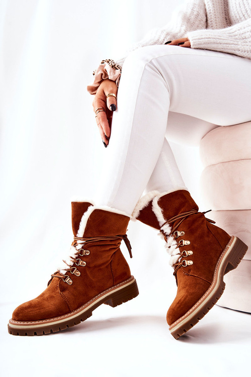 Botki Trapery Ocieplane Camel Nelby