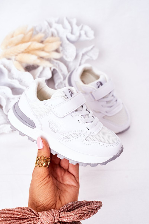 Dziecięce Sportowe Buty Sneakersy Białe Skatepark