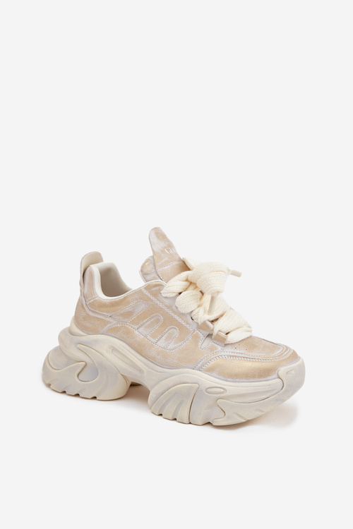 Skórzane Sneakersy Damskie GOE SS2N4009 Złote