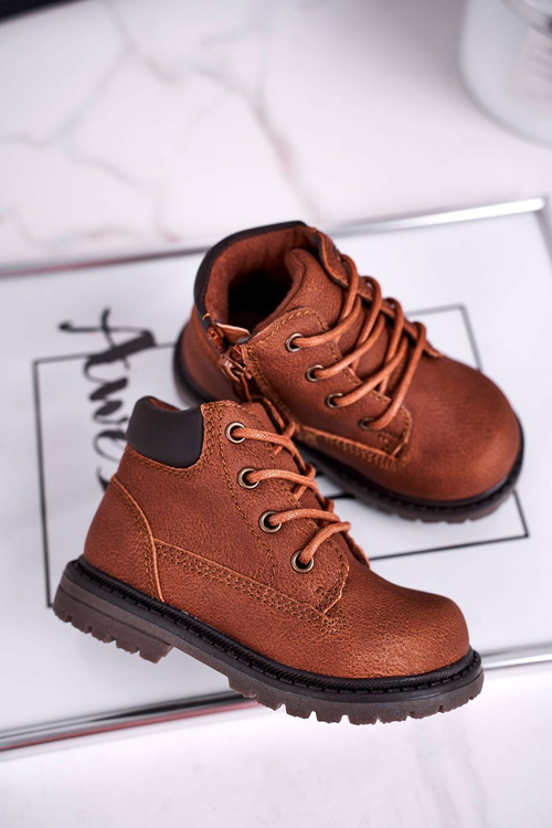 Dziecięce chłopięce trapery botki brązowe Moa