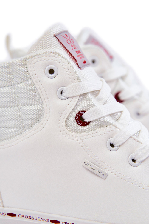 Trampki Męskie Wysokie Ocieplone Cross Jeans KK1R4056C Białe