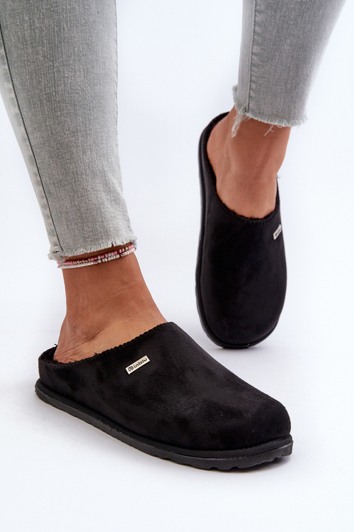 Domowe Ocieplane Klapki Papcie Inblu CS-34-014 Czarne