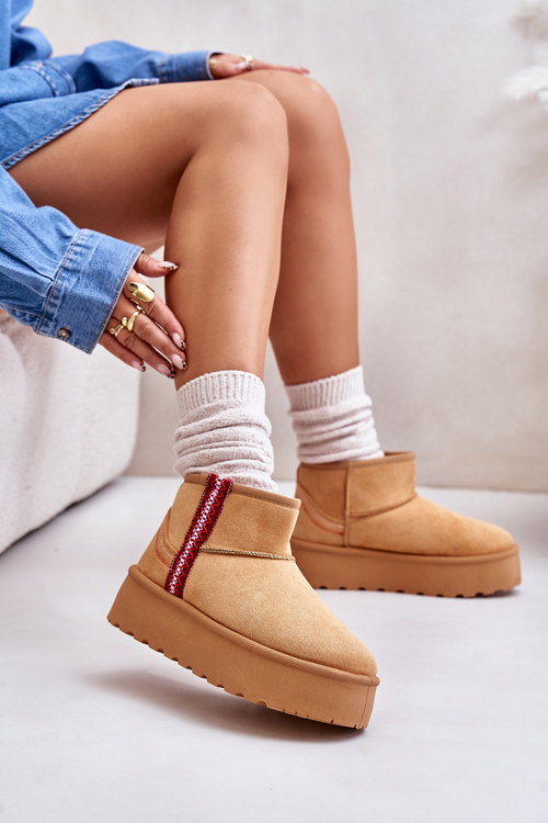 Śniegowce Damskie Na Platformie Ocieplane Camel Lomessa