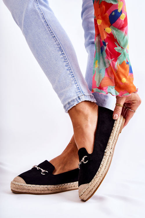 Klasyczne Wsuwane Damskie Espadryle Czarne Oresa