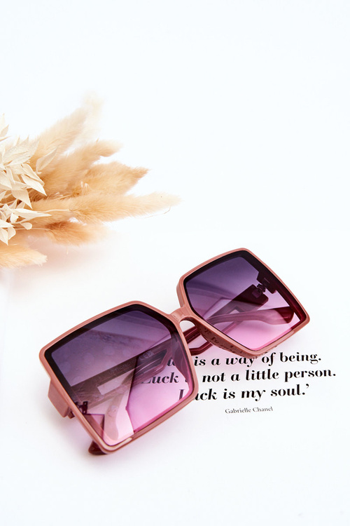 Kwadratowe Okulary Przeciwsłoneczne M2376 Ciemnoróżowe