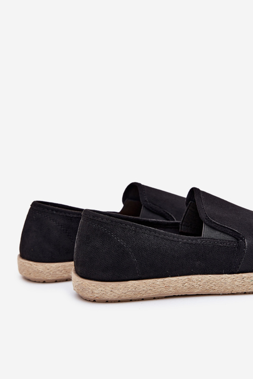 Espadryle Tenisówki Męskie Z Eko Zamszu Czarne Lunaria