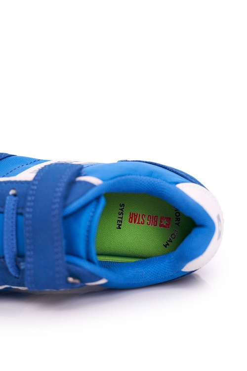 Sportowe Buty Dziecięce Big Star Na Rzepy Niebieskie FF374133