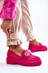Damskie Mokasyny Na Platformie Z Ozdobami Fuksja Brenda